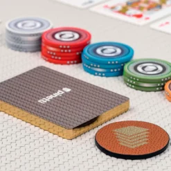 Set da Poker in Pelle Marrone
