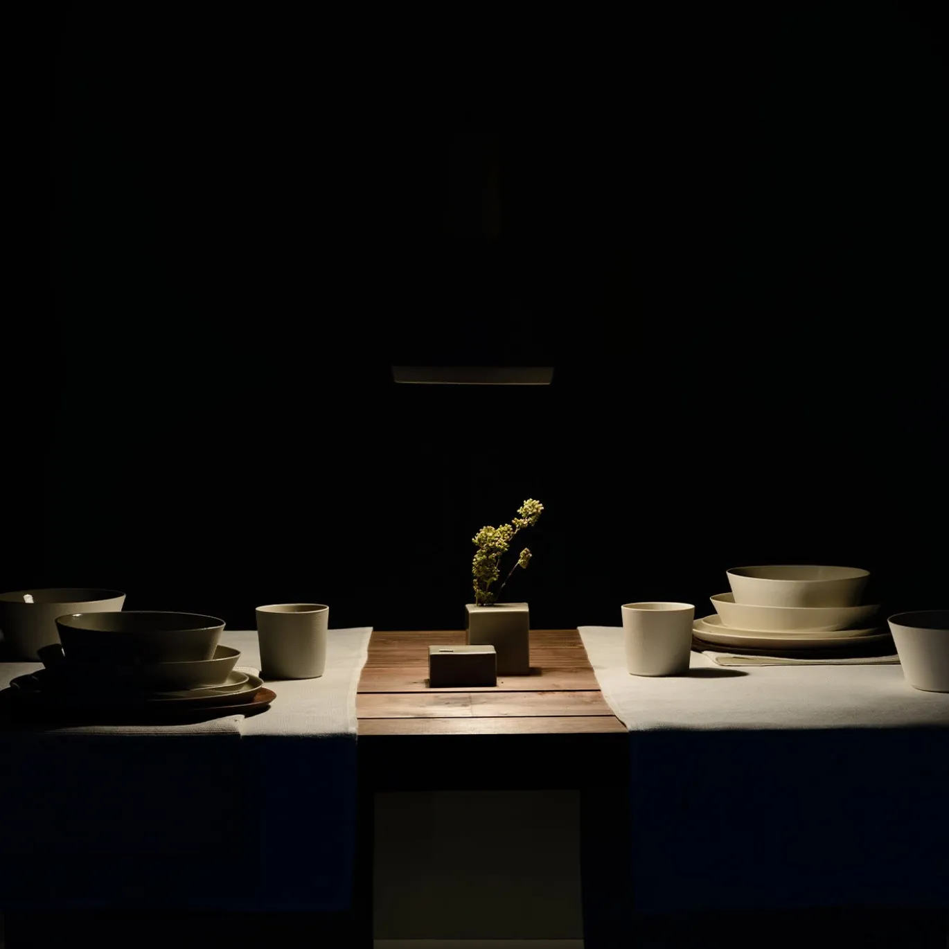 Set da pranzo 4 pezzi in ceramica bianca