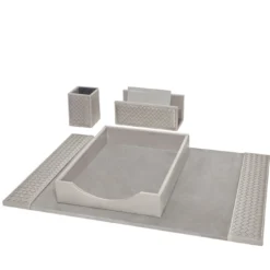 Set da scrivania Celio intrecciato a mano