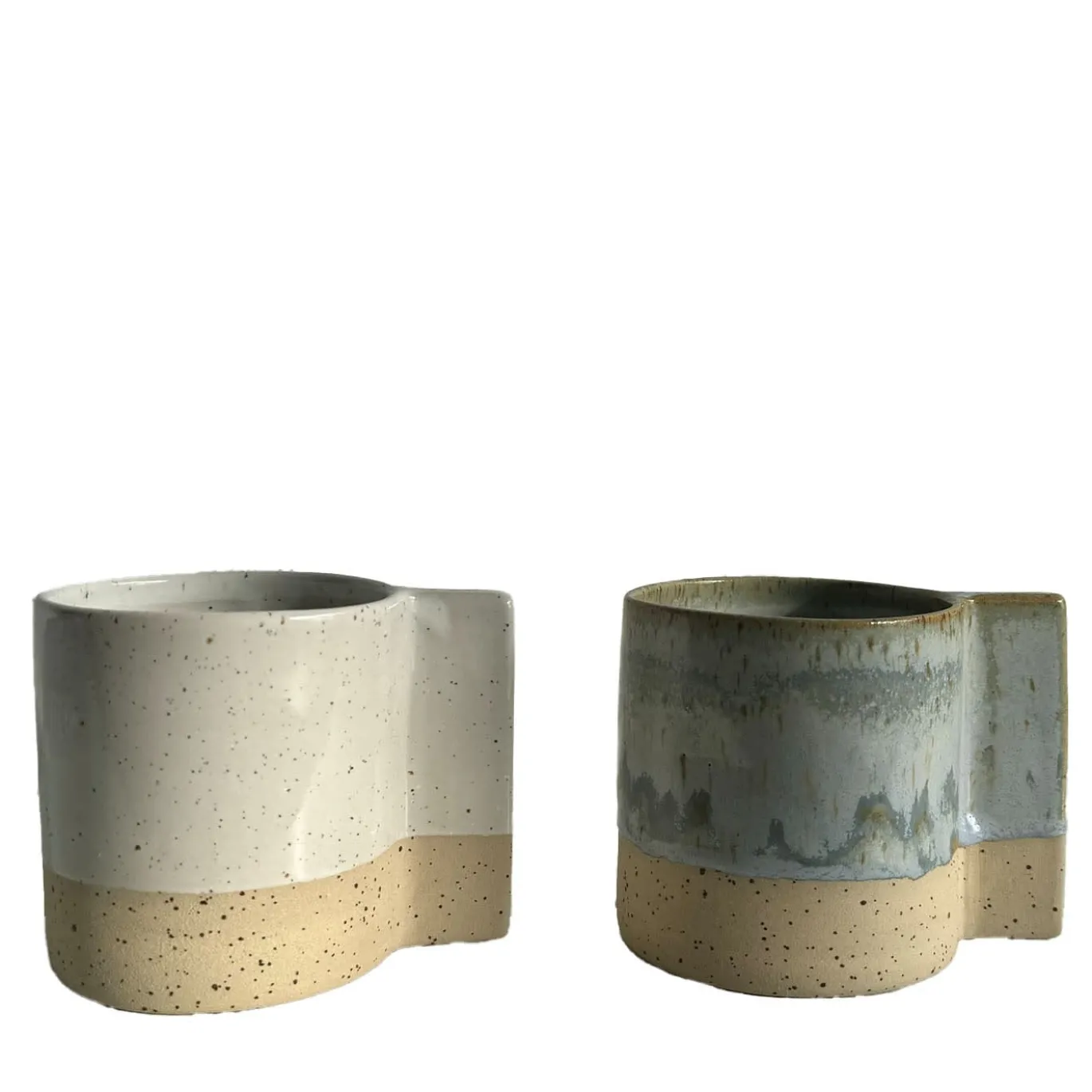 Set da 2 Solid Blue and White Glaze Powder