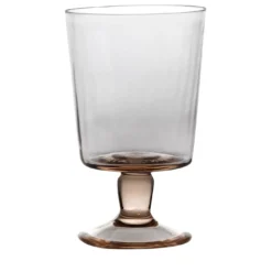 Set di 6 bicchieri a stelo in quarzo rosa plissé