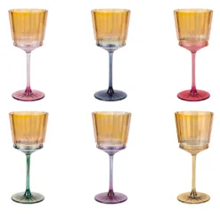 Set di 6 bicchieri a stelo per acqua del Madagascar