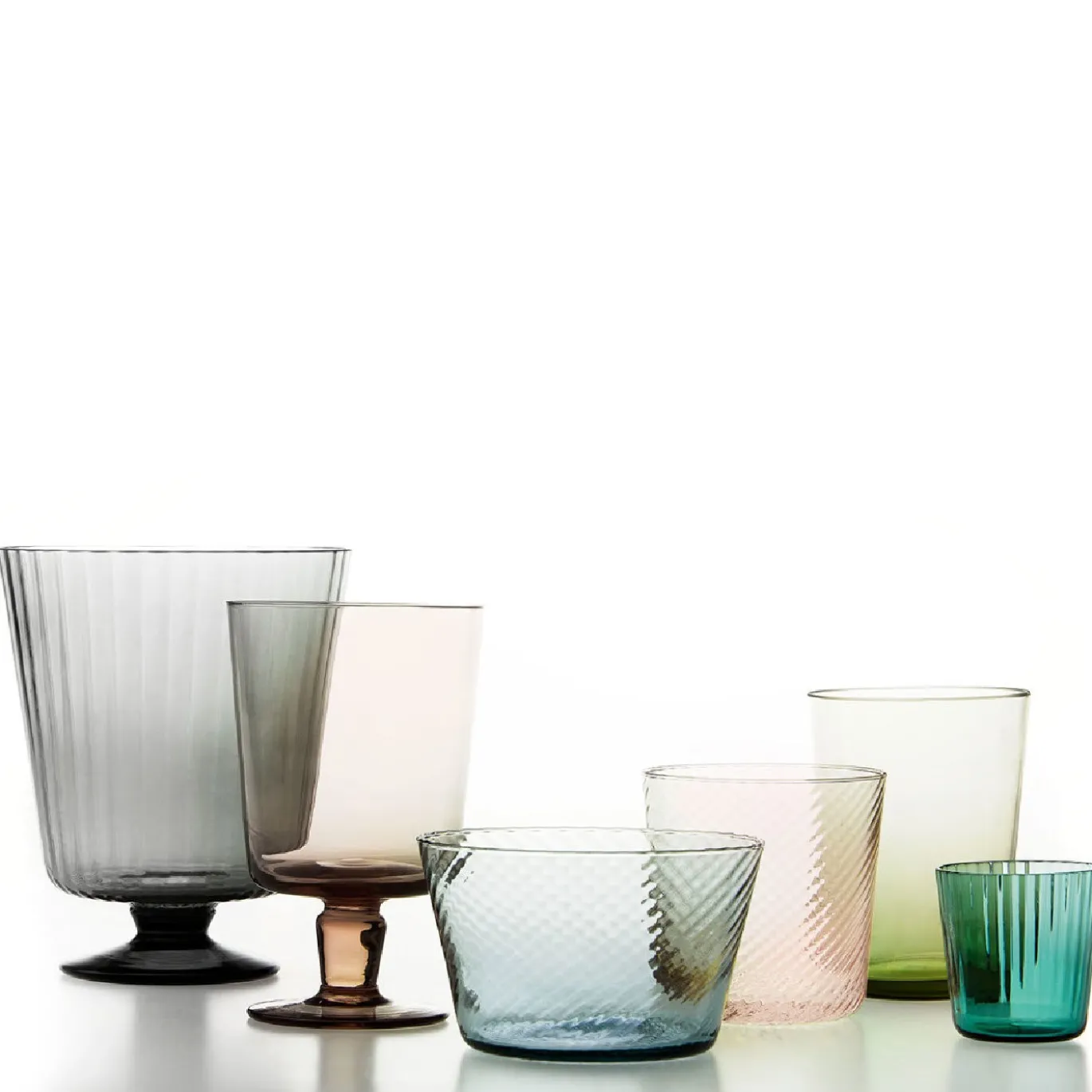 Set di 6 bicchieri a stelo Puro Multicolor
