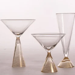 Set di 2 bicchieri Clessidra da Martini con base oro