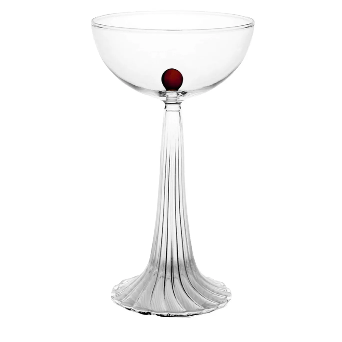Set di 2 bicchieri coupe Nereida ambra rossa