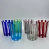 Set di 2 bicchieri da acqua blu a coste
