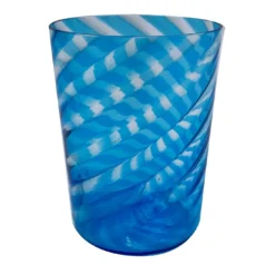 Set di 2 bicchieri da acqua blu chiaro a spirale