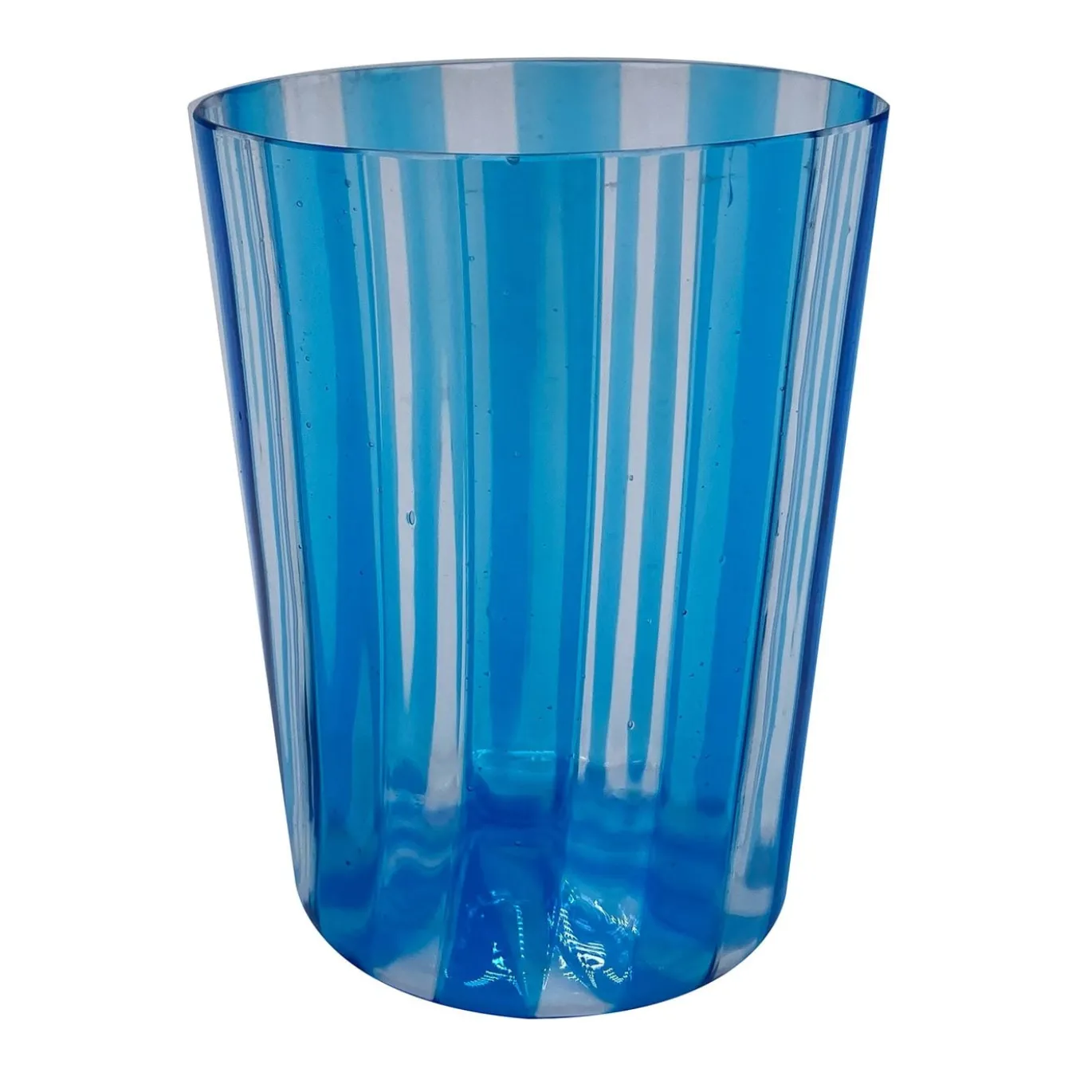 Set di 2 bicchieri da acqua blu chiaro a coste