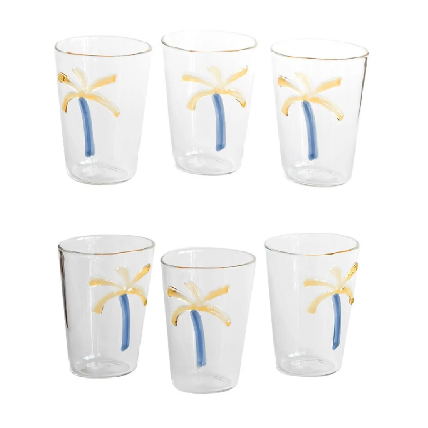 Set di 6 bicchieri da acqua in vetro soffiato Las Palmas