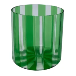Set di 2 bicchieri da acqua piccoli a coste verdi