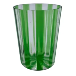 Set di 2 bicchieri da acqua verdi a coste