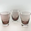 Set di 6 bicchieri da acqua viola con incisione a forma di gatto #1