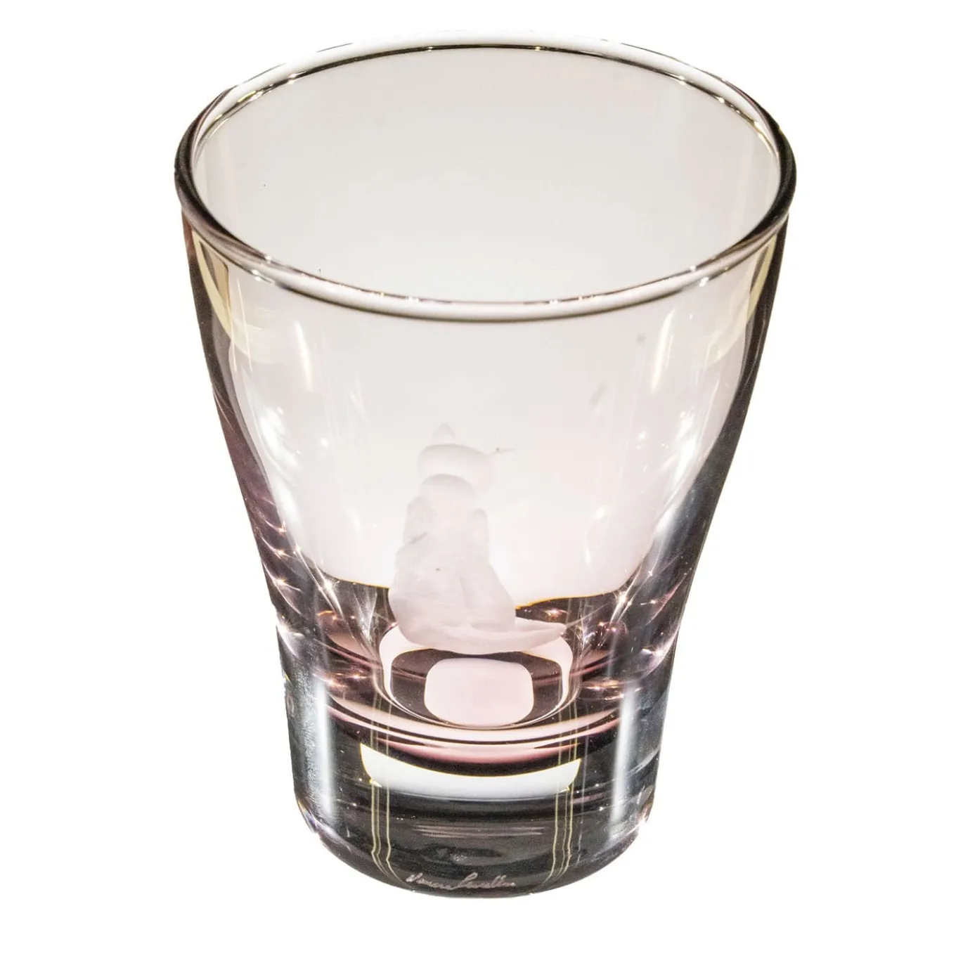 Set di 6 bicchieri da acqua viola con incisione a forma di gatto #1