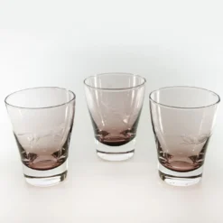 Set di 6 bicchieri da acqua viola con incisione a forma di gatto #4
