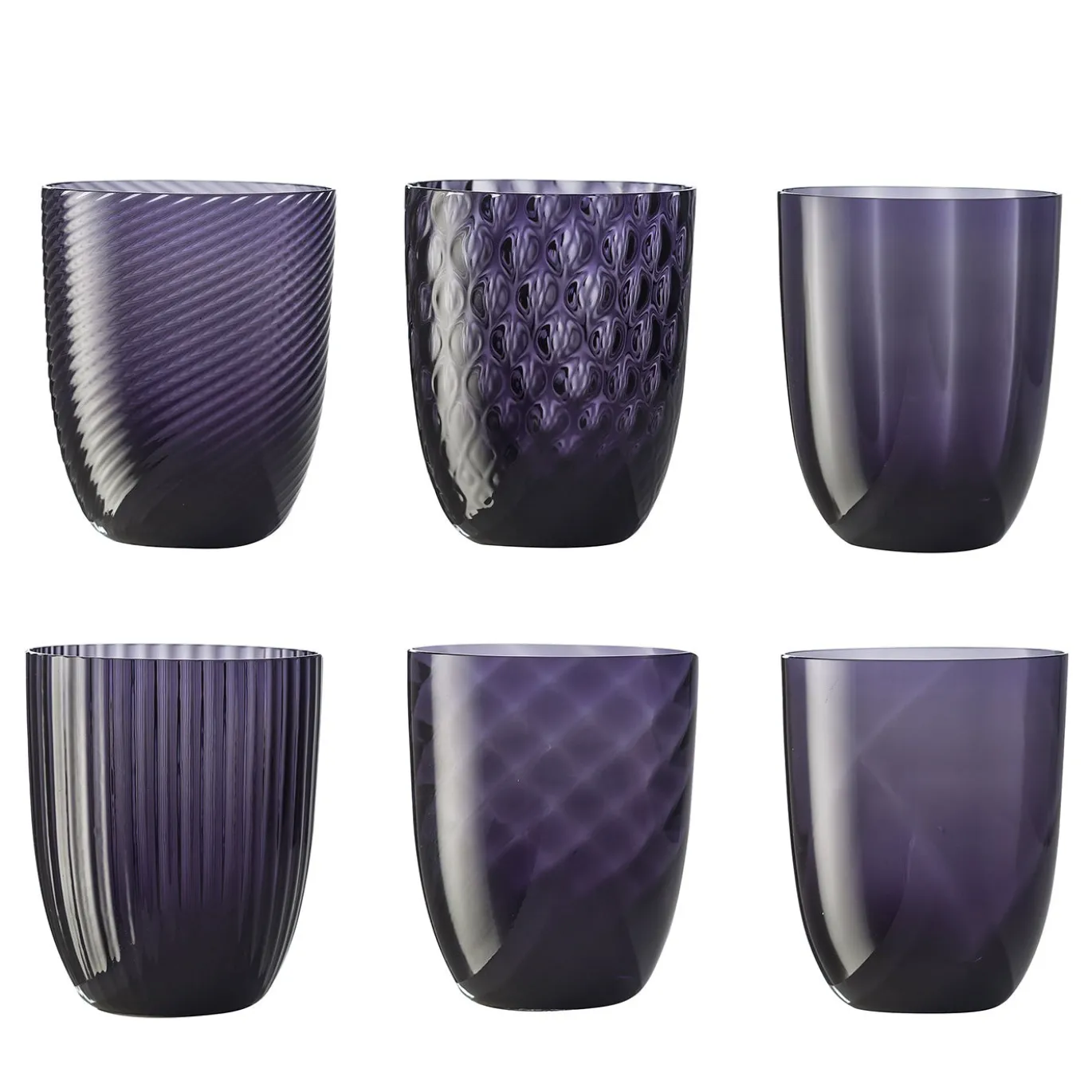 Set di 6 bicchieri d'acqua Idra misti color Periwinkle