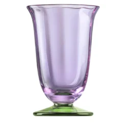 Set di 6 bicchieri d'acqua twisted in Pesco Verde e viola