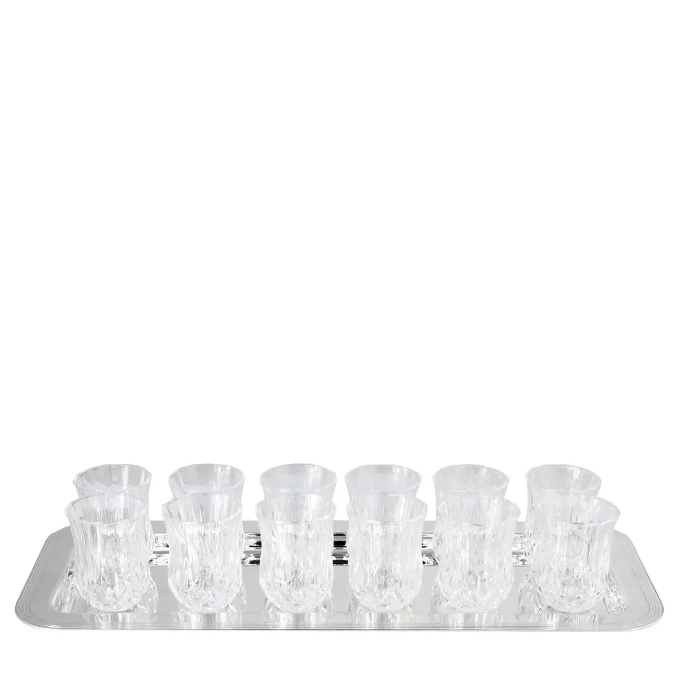 Set di 12 bicchieri da liquore Conio con vassoio