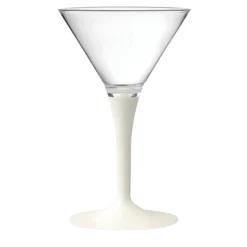 Set di 6 bicchieri da martini con stelo bianco