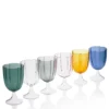 Set di 4 bicchieri da vino a petali color ambra