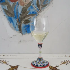 Set di 2 bicchieri da vino floreali medi #1