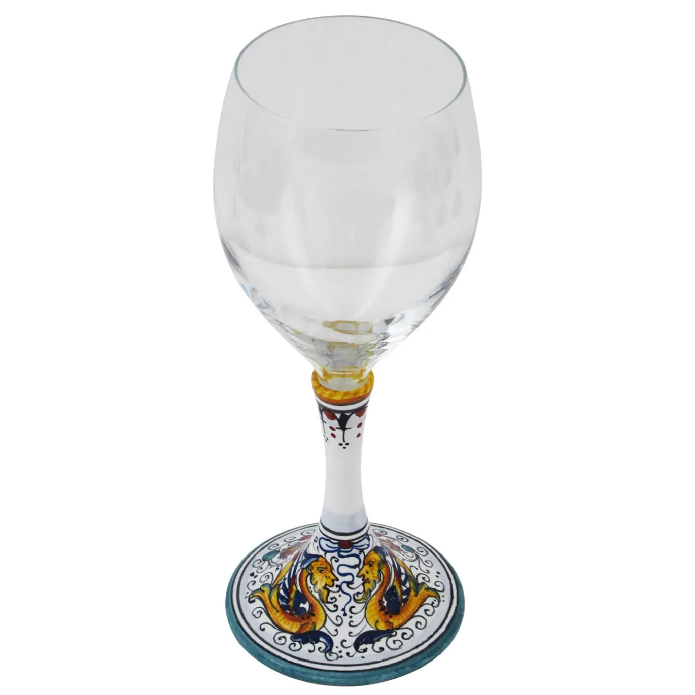 Set di 2 bicchieri da vino medi con fiori di Raffaellesco