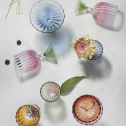 Set di 2 bicchieri da vino rosa Calypso e ambra