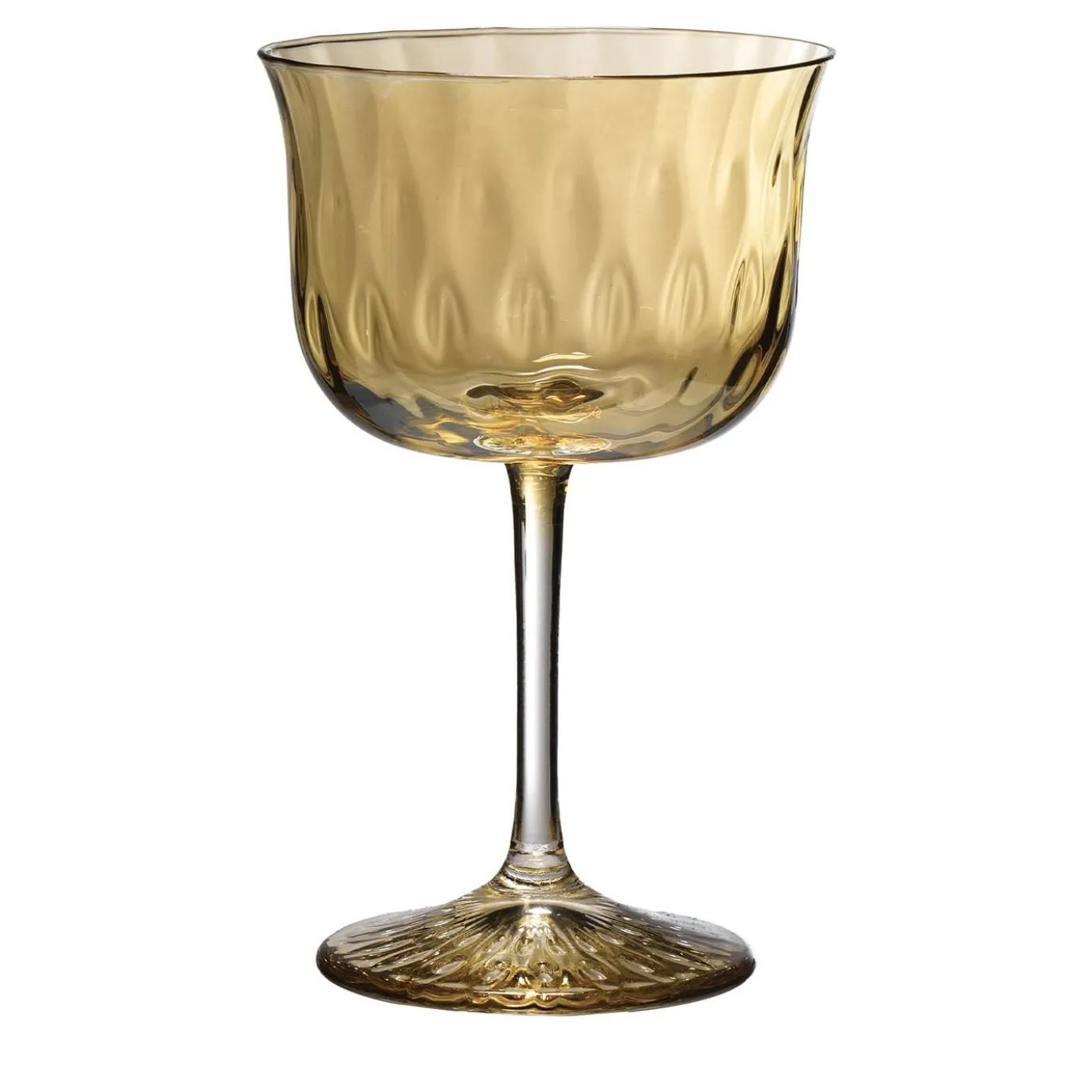 Set di 6 bicchieri da vino Tulipa gialli decorati a mano