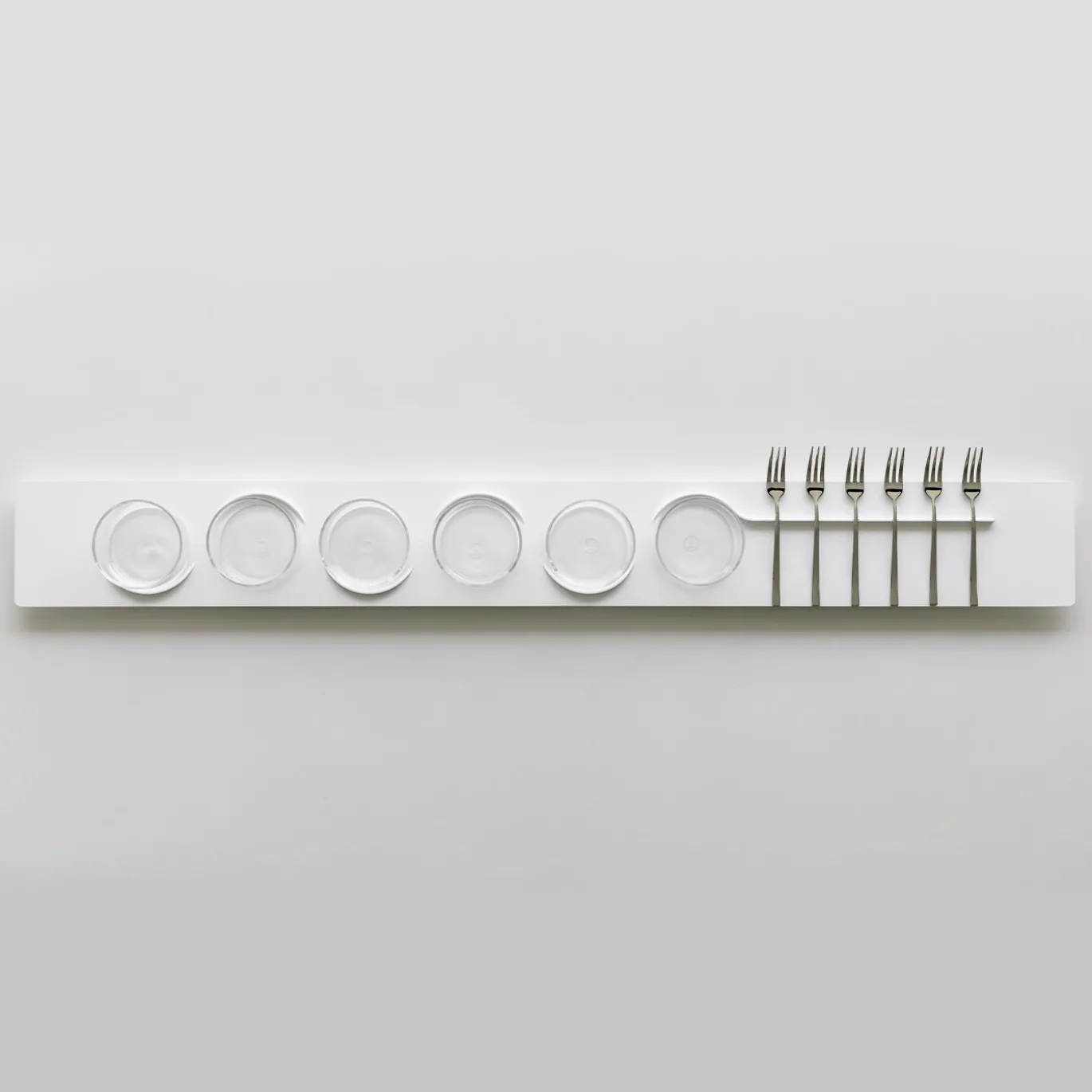 Set di 6 bicchieri Easy 06 con Vassoio Linea 97 White Sugar