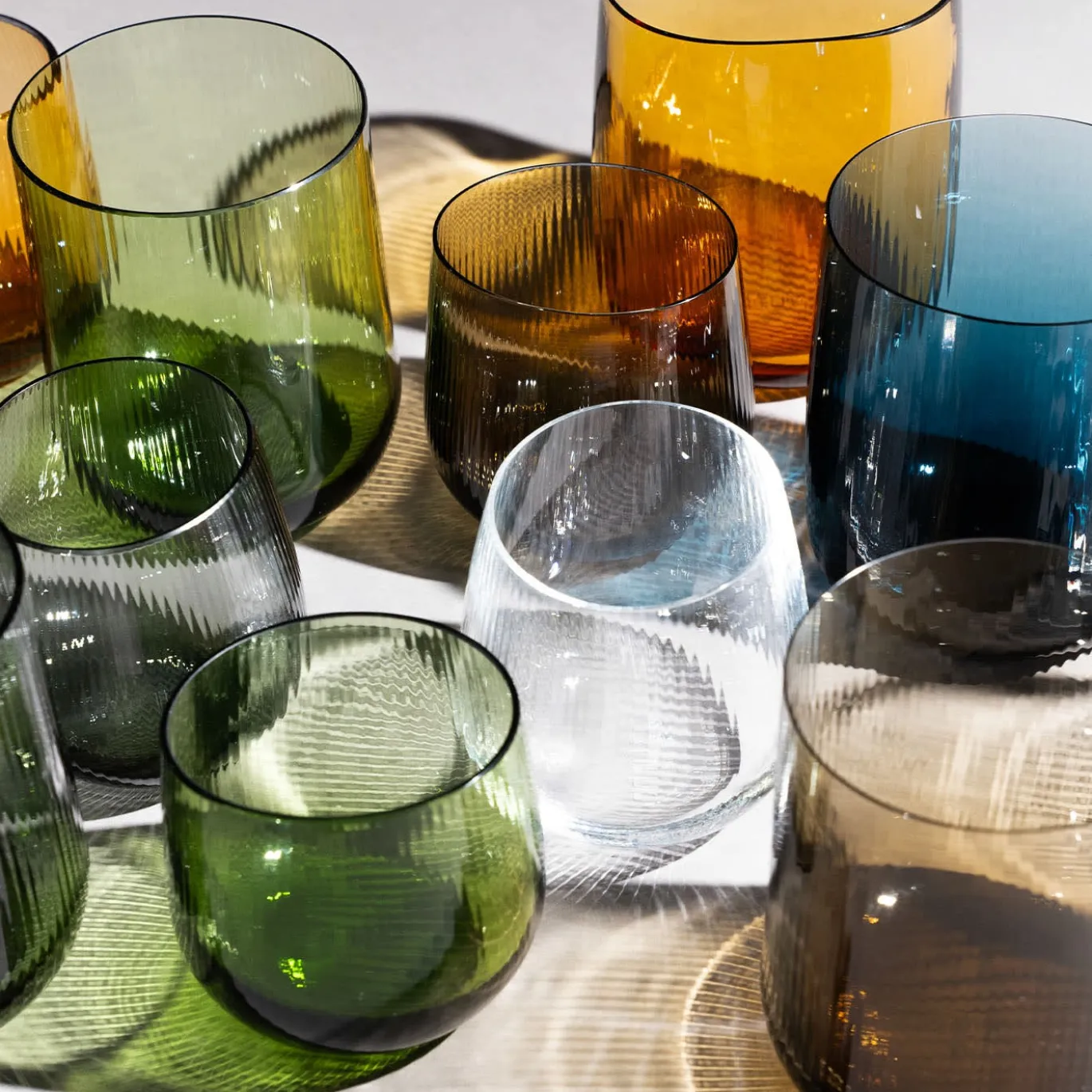 Set di 2 bicchieri grandi Stilla Liquida Verde Muschio Di Federico Peri