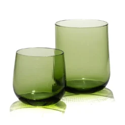 Set di 2 bicchieri grandi Stilla Liquida Verde Muschio Di Federico Peri