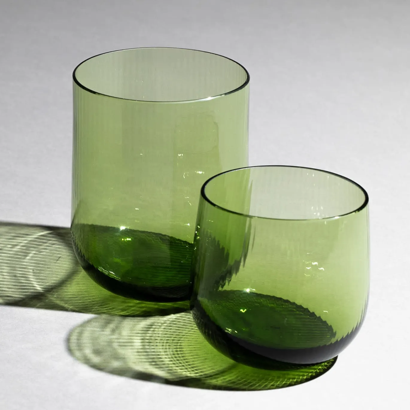 Set di 2 bicchieri grandi Stilla Liquida Verde Muschio Di Federico Peri