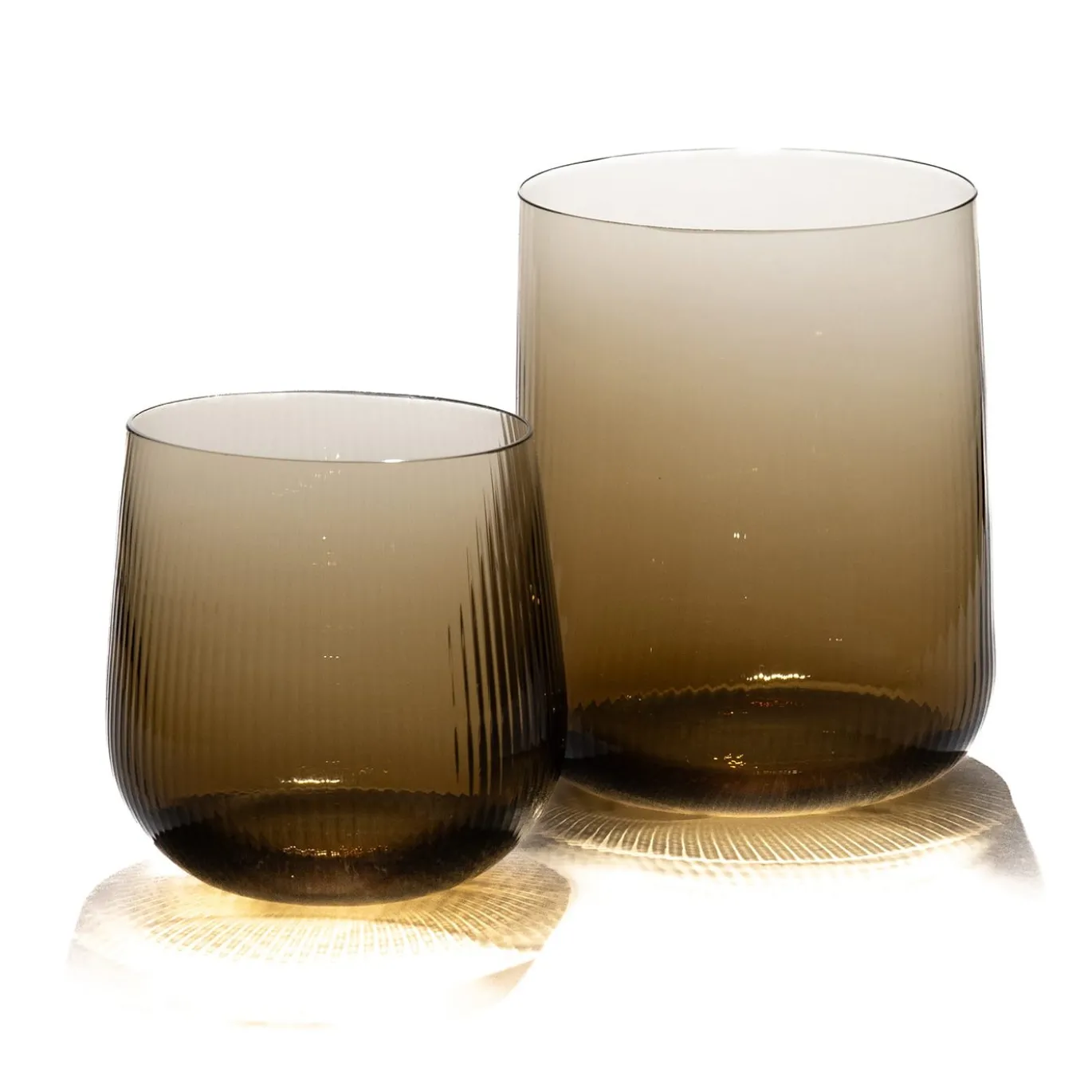Set di 2 bicchieri grandi Stilla Liquida Coffee Brown By Federico Peri