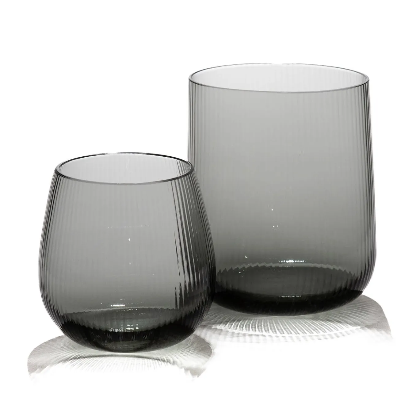 Set di 2 bicchieri grandi Stilla Liquida Steel Gray Di Federico Peri