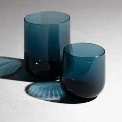 Set di 2 bicchieri grandi Stilla Liquida Deep Blue di Federico Peri