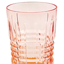 Set di 6 bicchieri highball Londra rosa con base satinata arancione