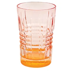 Set di 6 bicchieri highball Londra rosa con base satinata arancione