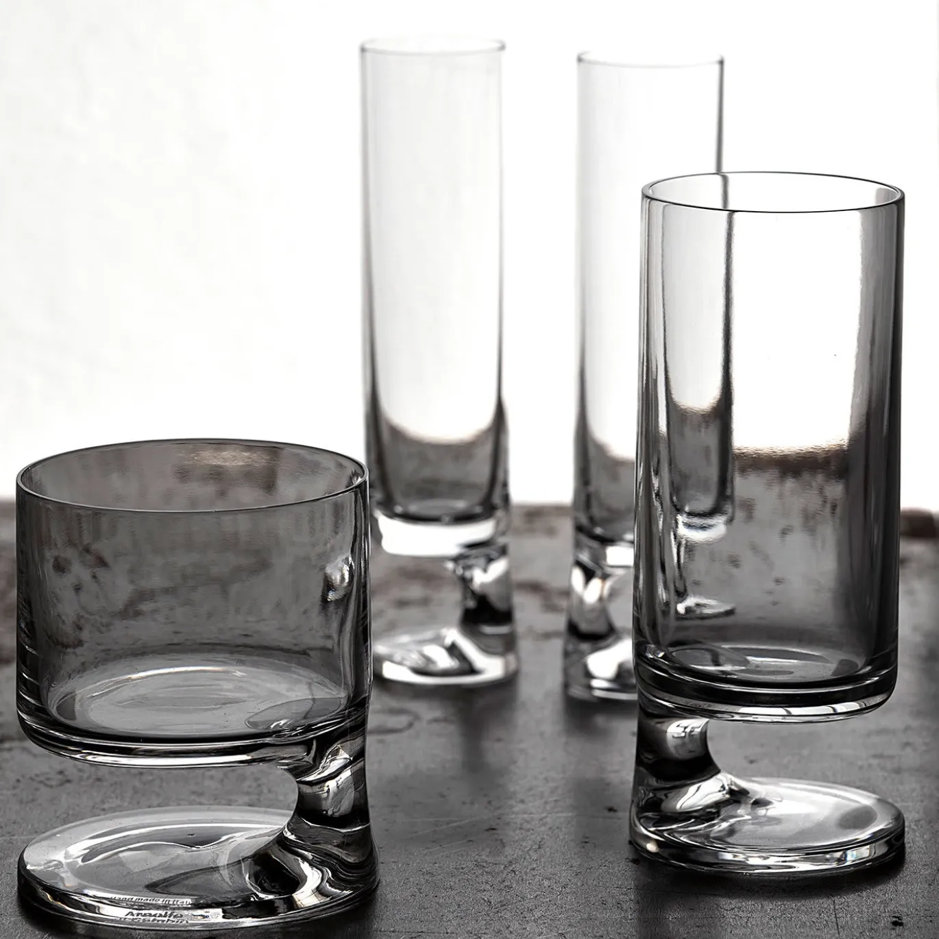 Set di 2 bicchieri Highball Smoke di Joe Colombo