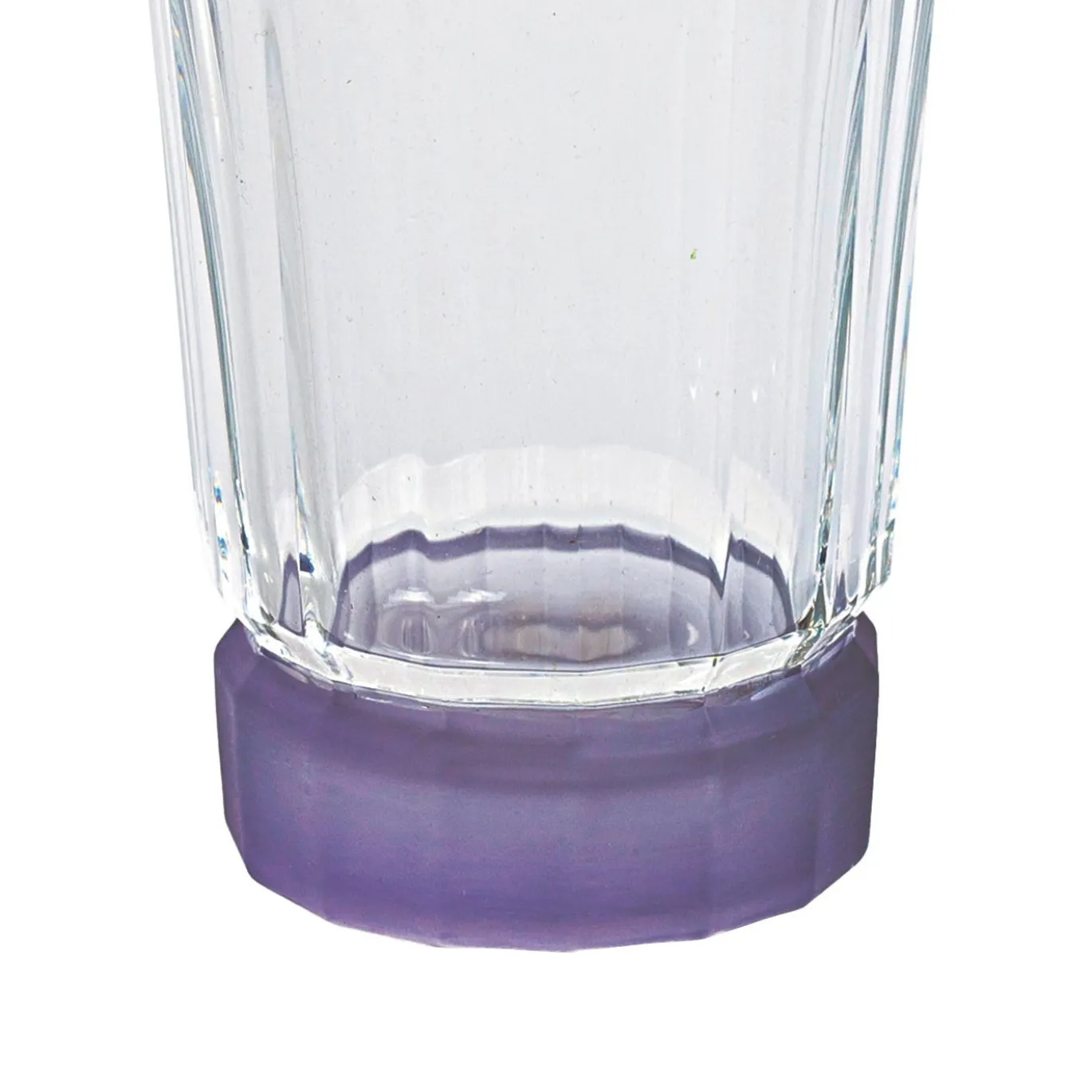 Set di 6 bicchieri highball Velvet trasparenti con base satinata viola