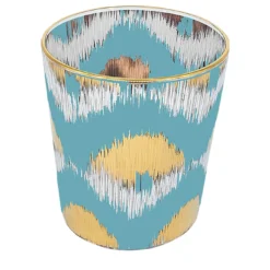 Set di 4 bicchieri Ikat oro e azzurro