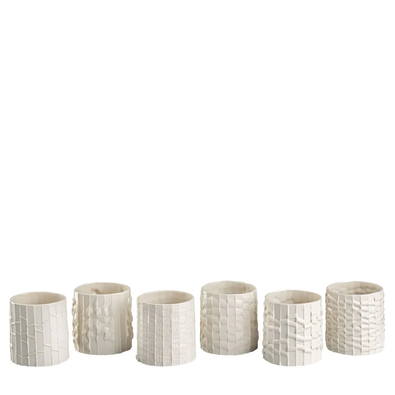 Set di 6 Bicchieri in Porcellana Bianca