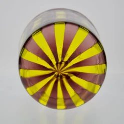 Set di 6 bicchieri in vetro giallo e ametista