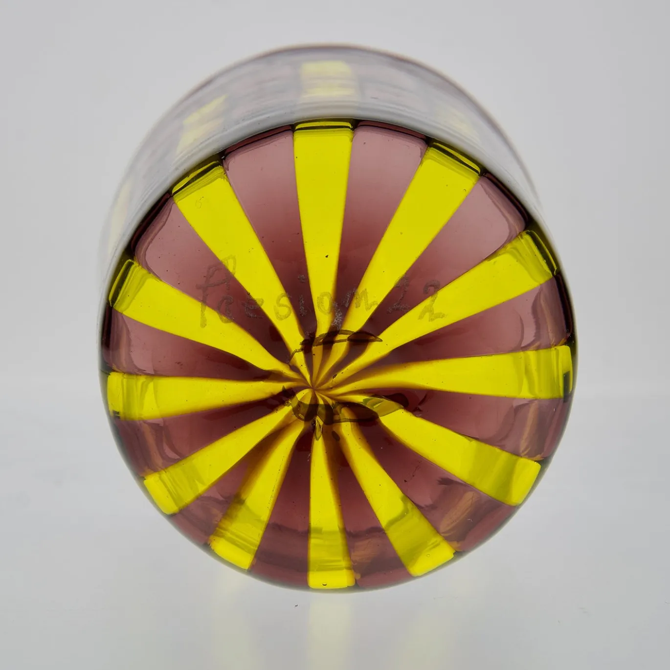 Set di 6 bicchieri in vetro giallo e ametista