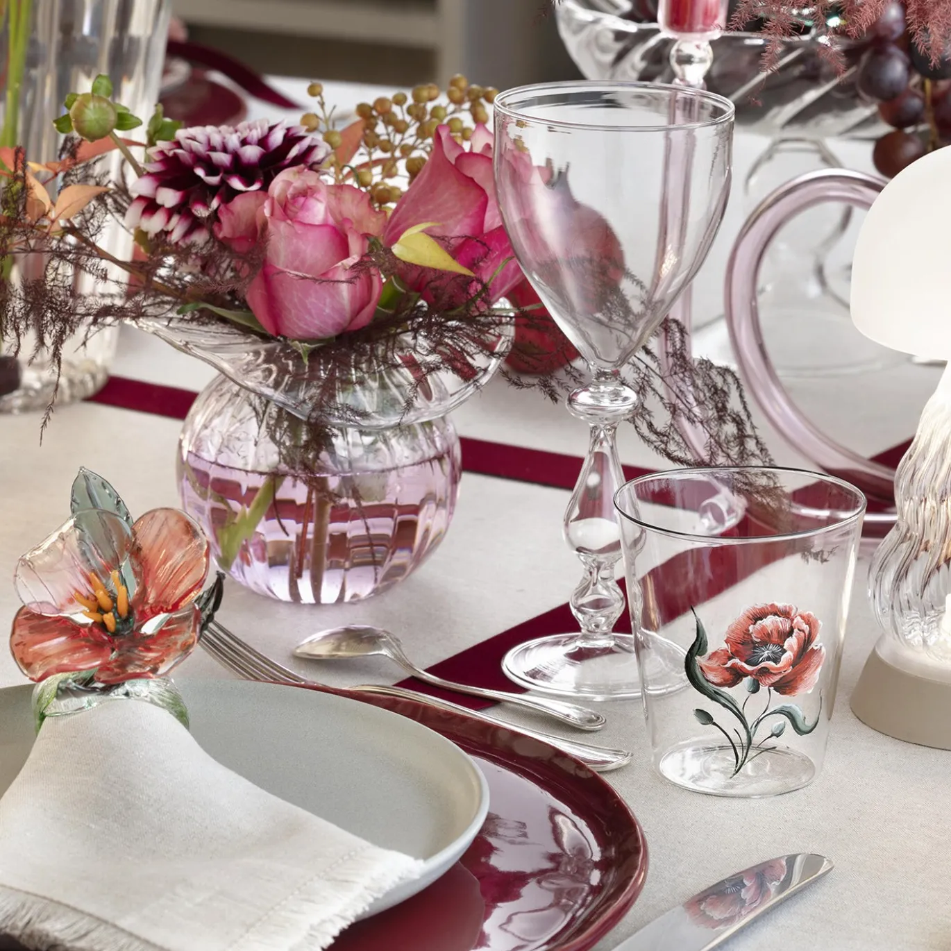 Set di 6 bicchieri Jardin Fleuri in vetro