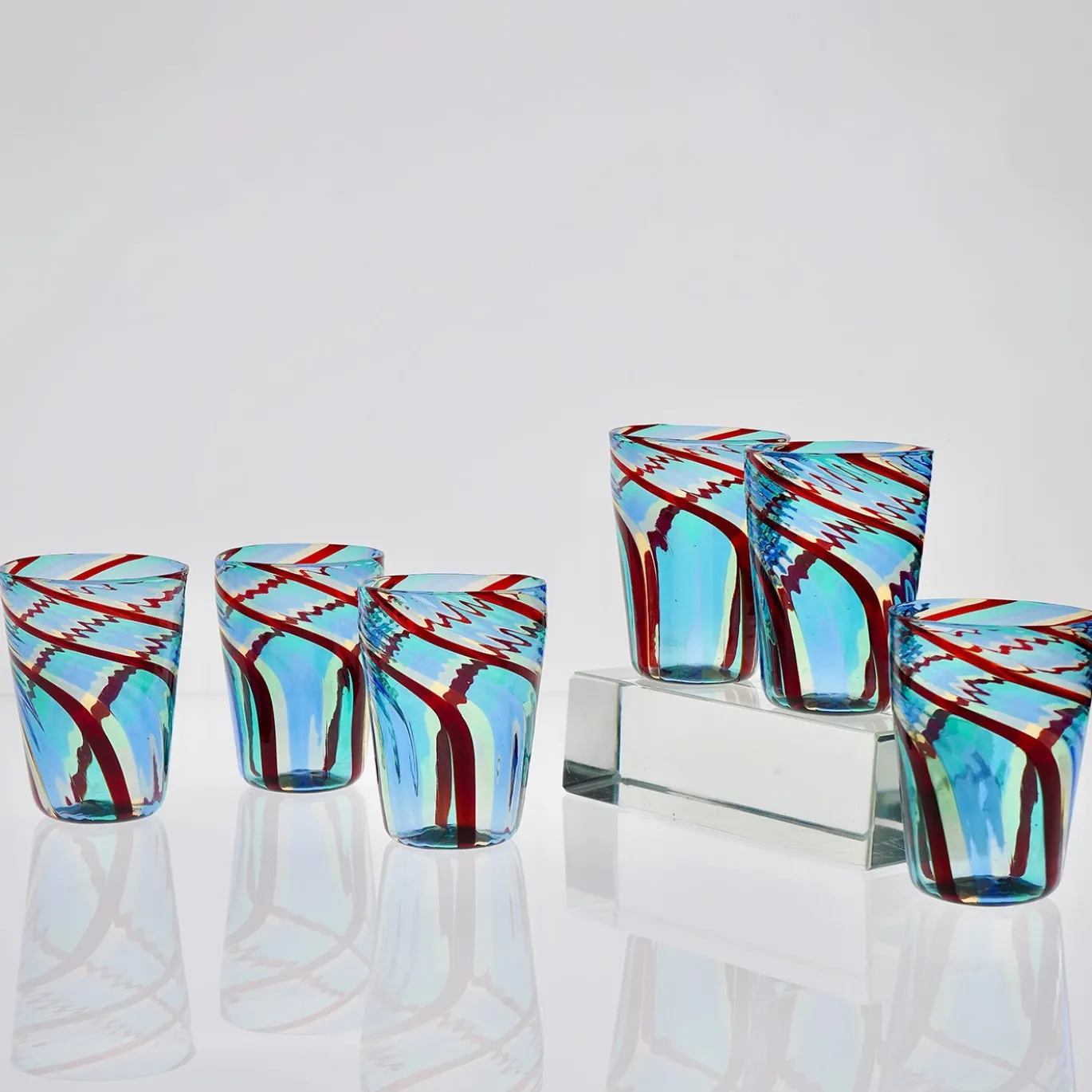 Set di 6 bicchieri Mezzo Ritorto in vetro
