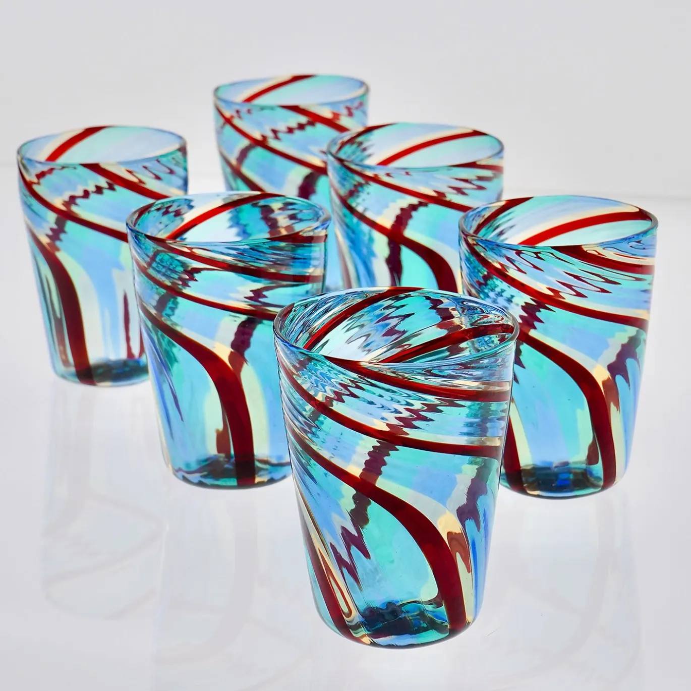 Set di 6 bicchieri Mezzo Ritorto in vetro