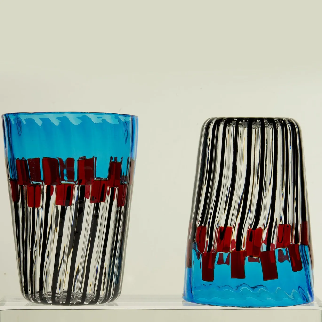 Set di 8 bicchieri Mille Papaveri Rossi in vetro