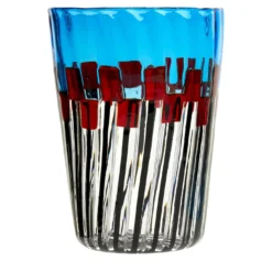 Set di 8 bicchieri Mille Papaveri Rossi in vetro