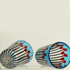 Set di 8 bicchieri Mille Papaveri Rossi in vetro