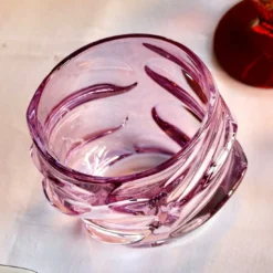 Set di 6 bicchieri old fashion in cristallo rosa