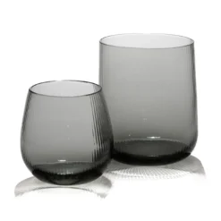 Set di 2 bicchieri piccoli Stilla Liquida Steel Gray Di Federico Peri